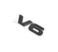Motoforti Black Metal V6 Pattern Adhesive Badge Emblem Sticker Decoration for Car Vehicle Long-lasting