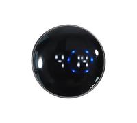 Motoforti Car Clock Black Circle White Light Analog Clock for Car Round ABS/Rubber 3.8x3.8x0.9cm Sticky Water Proof/Display Time 1 Pcs