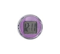 Motoforti Car Clock Purple Analog Clock for Car Round ABS 2.6x2.6x1cm Sticky Display Time 1 Pcs