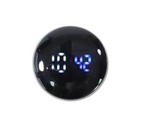 Motoforti Car Clock White Circle White Blue Light Analog Clock for Car Round ABS/Rubber 3.8x3.8x0.9cm Sticky Water Proof/Display Time 1 Pcs