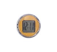 Motoforti Car Clock Yellow Analog Clock for Car Round ABS 2.6x2.6x1cm Sticky Display Time 1 Pcs