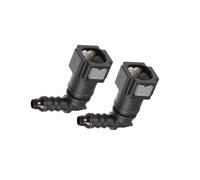 Motoforti Car Fuel Line Hose Quick Release Connector 90 Degree 5/16" 7.89mm SAE to 1/4" 6mm Disconnect Hose Plastic Gray (Set of 2) Long-lasting