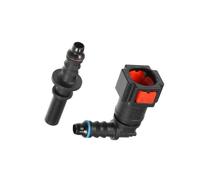 Motoforti Car Fuel Line Hose Quick Release Connector Kit 90 Degree 5/16" 7.89mm SAE to 1/4" 6mm Disconnect Hose Plastic Red Long-lasting