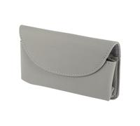 Motoforti Car Sunglasses Case with Magnetic Universal Sun Visor Sunglasses Holder for Car PU Leather Grey 15x8.5CM 1 Pcs