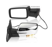 Motoforti Electric Folding Side Mirror Towing Mirror for Ram 1500 2009-2018 for Ram 2500 3500 4500 5500 2010-2018 with Power Adjustment Heated Turn Signal Temperature Sensor Chrome Tone