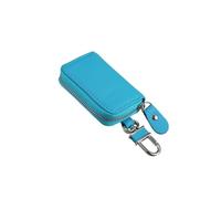 Motoforti Faux Leather Zipper Car Fob Key Case for Auto Remote Key Blue Long-lasting