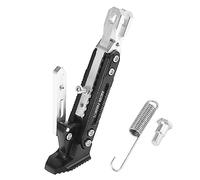 Motoforti Motorcycle Kickstand Side Stand Set CNC Aluminum Alloy Silver Tone