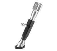 Motoforti Motorcycle Kickstand Side Support Stand Set Silver Tone Black
