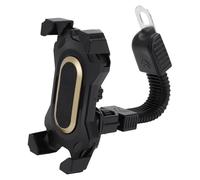 Motoforti Motorcycle Phone Mount Holder ABS Metal Motorbike Cell Phone Mount Holder for Rearview Mirror Mount Fits 4.7-7.2" Smartphones Black Gold Tone