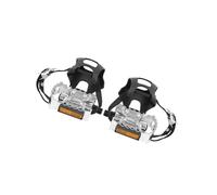 Motoforti Pair Bicycle Pedals with Toe Clip Foot Strap Reflective Strap Auto Accessories Long-lasting