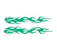 Motoforti Reflective Bumper Decal Green Square Colorful Flame Reflective Car Sticker Personalized Decoration Vehicle Body or Door or Window