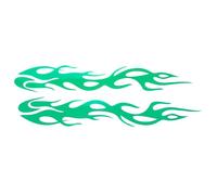 Motoforti Reflective Bumper Decal Green Square Flame Bar Reflective Car Sticker Personalized Decoration