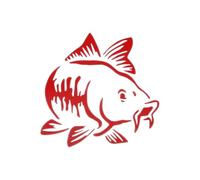 Motoforti Reflective Bumper Decal Red Square Carp Reflective Car Sticker Personalized Decoration Vehicle Body or Door or Window