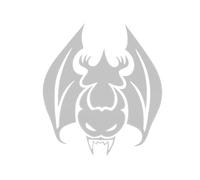 Motoforti Reflective Bumper Decal White Square Bat Reflective Car Sticker Personalized Decoration Vehicle Body or Door or Window