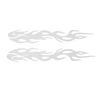 Motoforti Reflective Bumper Decal White Square Colorful Flame Reflective Car Sticker Personalized Decoration Vehicle Body or Door or Window