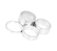 Motoforti Universal Bike Headset Spacers, 5 10 15 20mm, Silver Tone, 4 Pcs