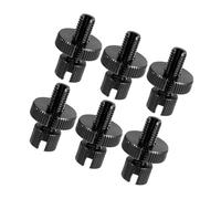 Motoforti Universal Brake Clutch Cable Line Adjuster Screw, M8, Aluminum Alloy, Black, 6 Pcs