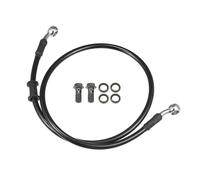 Motoforti Universal Brake Hose Motorcycle ATV Dirt Bike Motocross Braided Hydraulic Brake Line Oil Hose Pipeline, 80cm, Durable, Metal, Black Silver Tone, 1 Set
