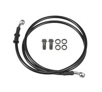 Motoforti Universal Brake Hose Motorcycle ATV Dirt Bike Motocross Braided Hydraulic Brake Line Oil Hose Pipeline, 130cm, Metal, Black Silver Tone, 1 Set