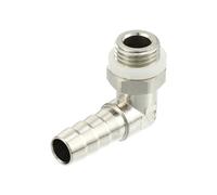 Motoforti Universal Car 90 Degree Brass Fitting Hose Adapter, Hose Fitting, 8mm 5/16" Barb to Male Metric M12x1.25, Durable, Brass, Silver Tone
