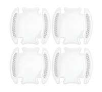 Motoforti Universal Car Door Handle Cup Cover Protection Film Reflective Stickers Anti-scratch, Epoxy Resin, Clear Silver Tone White, 4 Pcs