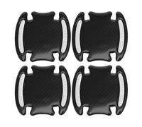 Motoforti Universal Car Door Handle Cup Cover Protection Film Reflective Stickers Anti-scratch, Epoxy Resin, Black Silver Tone White, 4 Pcs