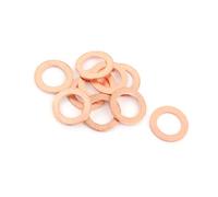 Motoforti Universal Car Flat Ring Copper Crush Washer Seal Gasket, Copper, Copper Tone, 10 Pc