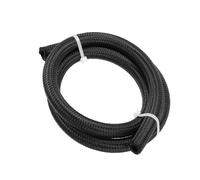 Motoforti Universal Car Fuel Gas Line Hose, 3ft 6AN, Nylon Stainless Steel, Black, 1 Pc
