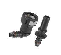 Motoforti Universal Car Fuel Hose Quick Release Connector, 11.8mm SAE to 10mm, Nylon, Black, 2 Pc
