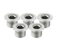 Motoforti Universal Car O2 Oxygen Sensor Bung Screw Weld Bung, M18x1.5, Durable, Stainless Steel, Silver Tone, 5 Pcs