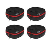 Motoforti Universal Car Spare Tire Covers Auto Wheel Protection Cover, Fits Tire Diameters 17-20 Inches, Oxford Cloth, Black Red, 1 Set