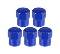 Motoforti Universal Car Tire Valve Stem Caps, Aluminum Alloy, Blue, 5pcs