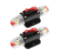 Motoforti Universal DC 12V-24V Fuse Holder 100A Inline Circuit Breaker Reset Fuse Holder for Car Marine Audio Stereo System Protection, Zinc Alloy, Black, 2 Set