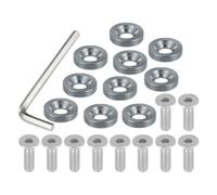 Motoforti Universal Finishing Countersunk Fender Bumper Washers, Engine Bay Fastener Tool Kit for Car Motorcycle, M6, Aluminum Alloy, Titanium Tone, 1 Set