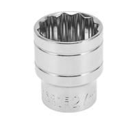 Motoforti Universal Impact Socket Hardware Tool 42mm Durable Chrome Vanadium Steel Silver Tone 1 Pcs 12 Point 27mm for Car Motorcycle Dirtbike 1/2 Inch Drive