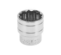 Motoforti Universal Impact Socket Hardware Tool 42mm Durable Chrome Vanadium Steel Silver Tone 1 Pcs 12 Point 30mm for Car Motorcycle Dirtbike 1/2 Inch Drive