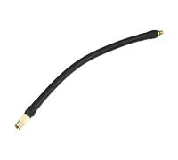 Motoforti Universal M6 Inflator Air Pump Hose Adapter Tyre America Valve Inflator Extension Hose, 25cm Length, Copper Rubber, Black