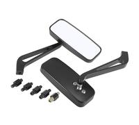 Motoforti Universal Motorcycle Rear View Side Mirror, Aluminum Alloy Glass, Black, 1 Pcs