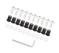 Motoforti Universal Motorcycle Windscreen Screws Bolts, M5x0.8, Rubber, Aluminum Alloy, Silver Tone, 10 Pc