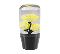 Motoforti Universal Rose Flower Car Gear Shift Knob, Manual Automatic Stick Gear Shifter Knob, 10cm, Acrylic, Yellow, 1 Set