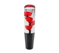 Motoforti Universal Rose Flower Car Gear Shift Knob, Manual Automatic Stick Gear Shifter Knob, 19cm, Acrylic, Red, 1 Set