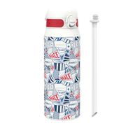 MotoGP Racing Street Sports Thermal Water Bottle with Removable Straw, 750ml/24oz, Leak Proof Insulated Drinking Bottle, Easy to Open, Secure Lock, Dishwasher Safe, Flip Cover, Metal Bottle