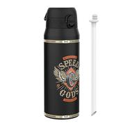 ION8 Thermal Water Bottle 750 ml/24 oz Leak-Proof & BPA Free Insulated Drinking Bottle, Triple Lock Lid to Prevent Spills, Vacuum Insulated ThemoShield Stainless Steel, Carry Handle, MotoGP Speed