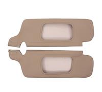MOTOKU Pair Left Driver and Right Passenger Side Tan Beige Microfiber Leather Sun Visor Replacement Cover Repair for Ford Mustang 1994-2004