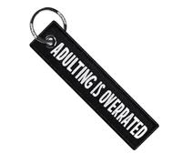 MotoLoot Keychain for Motorcycles, Scooters, Cars and Gifts (Adulting Is Overrated)