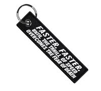 MotoLoot Keychain for Motorcycles, Scooters, Cars and Gifts (Faster Faster To Overcome Fear Of Death)