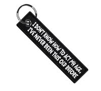 MotoLoot Keychain for Motorcycles, Scooters, Cars and Gifts (I Don't Know How To Act My Age)