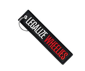 MotoLoot Keychain for Motorcycles, Scooters, Cars and Gifts, Legalize Wheelies, Medium