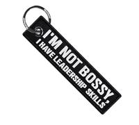 MotoLoot Keychain for Motorcycles, Scooters, Cars and Gifts (Not Bossy, I Have Leadership Skills)