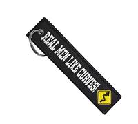 MotoLoot Keychain for Motorcycles, Scooters, Cars and Gifts, Real Men Like Curves, Medium